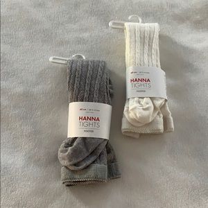 NWT Two Hanna Andersson ruffled footed tights